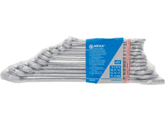 Klucz oczkowo-płaski 6-22 mm 12 sztuk MEGA