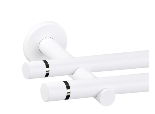 Karnisz podwójny Tokyo Easy II 19 mm 240 cm biały mat