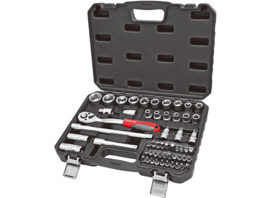 Zestaw nasadek i końcówek 1/2" 56 sztuk CRV PROLINE