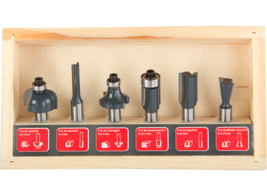 Zestaw frezów w pudełku 6 sztuk tf1200 tf1500k PROLINE