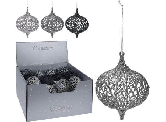 Bombka PP kula ornament brokat 13 cm