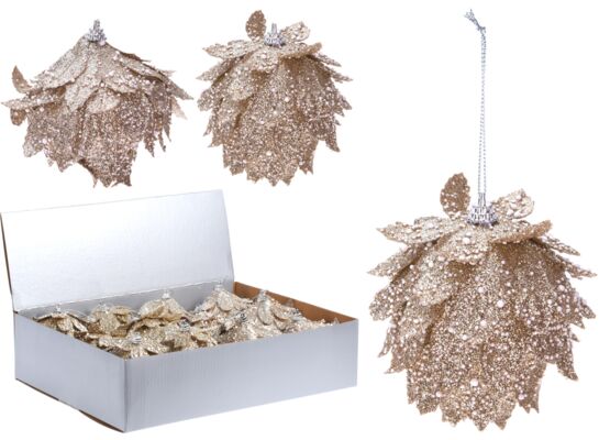 Bombka styropianowa złota 8 cm 2 wzory