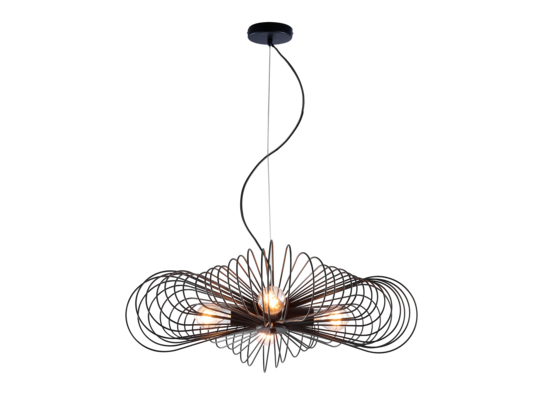 Lampa wisząca 4-płomienna Regina czarna