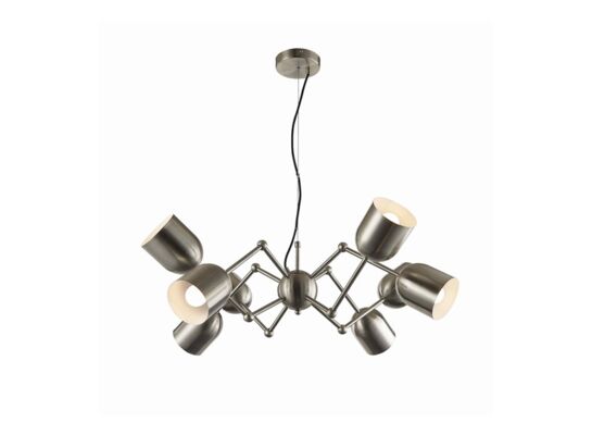 Lampa wisząca 8-płomienna Petto nikiel mat