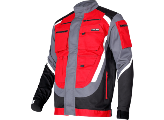 Bluza czarno-szaro-czerwona 100% bawełna z odblaskiem "XL" CE LAHTI PRO