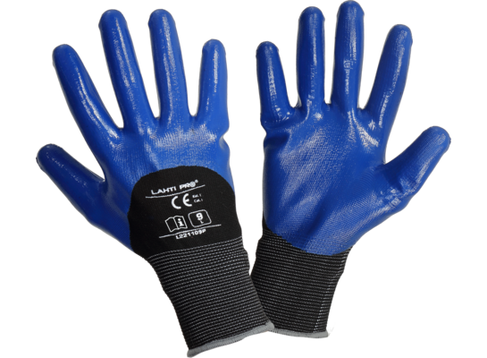 Rękawice nitrylowe czarno-fioletowe L221108P "8" CE LAHTI PRO