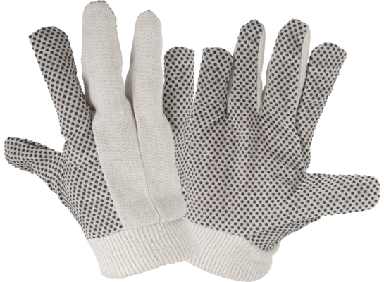 Rękawice nakrapiane biało-czarny L240310P "10" CE LAHTI PRO