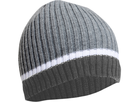Czapka akrylowa z ociepliną szaro-biała LAHTI PRO