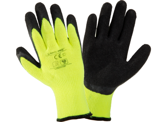 Rękawice ocieplane czarno-żółte L250410P "10" CE LAHTI PRO