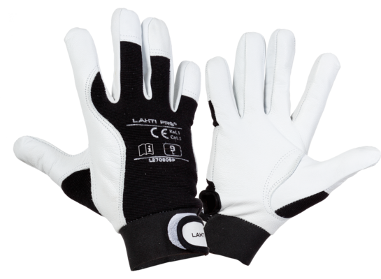 Rękawice ze skóry koziej czarne L270809P "9" CE LAHTI PRO