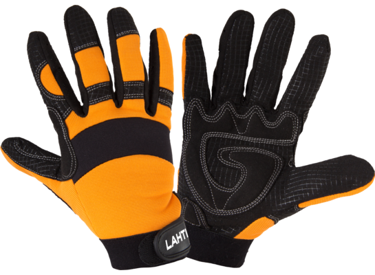 Rękawice warsztatowe antypoślizgowe czarno-pomarańczowe L280108P "8" CE LAHTI PRO
