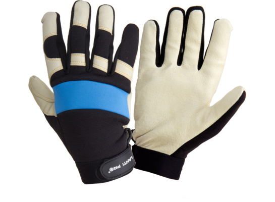 Rękawice ze skóry świńskiej niebiesko-czarne L280409P "9" CE LAHTI PRO