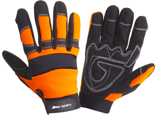Rękawice warsztatowe czarno-pomarańczowe L280508P "8" CE LAHTI PRO