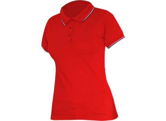 Koszulka polo damska 190g/m2 czerwona "2XL" CE LAHTI PRO