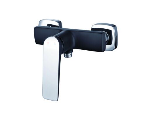 Bateria natryskowa ścienna czarno-srebrna Deco Miló