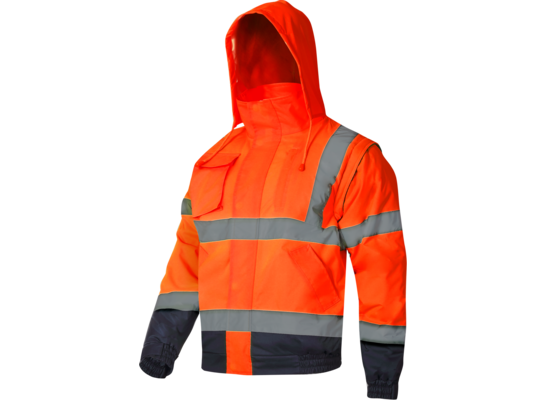 Kurtka ostrzegawcza ocieplana z odpinanymi rękawami pomarańczowa "L" CE LAHTI PRO