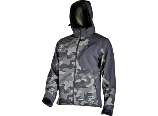 Kurtka softshell z kapturem moro zielono-czarna "XL" CE LAHTI PRO