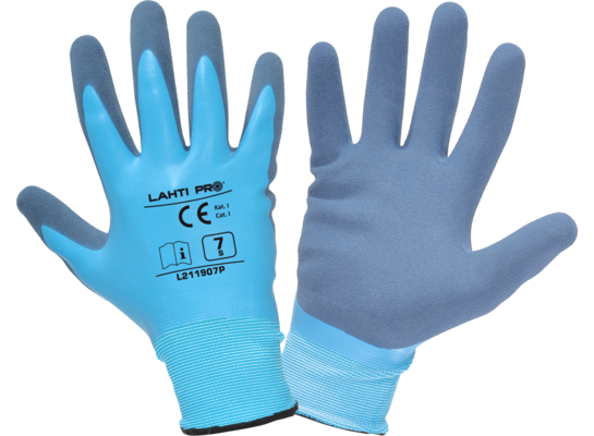 Rękawice lateks niebieskie L211907P "7" CE LAHTI PRO