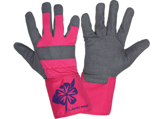 Rękawice ze skóry syntetycznej różowe L271407P 7" CE LAHTI PRO