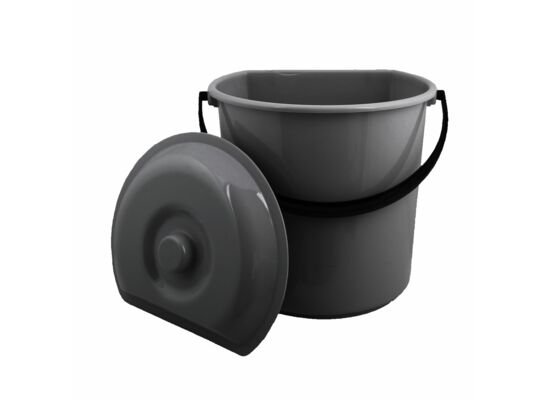 Wiadro West przyścienne z pokrywką ciemny popiel