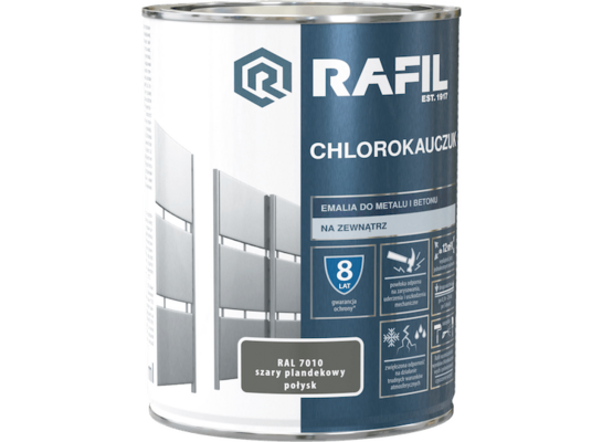 Emalia Chlorokauczukowa szary plandekowy 0,9 l RAFIL