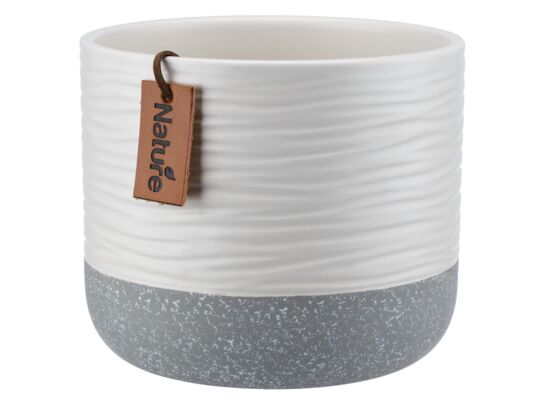 Osłonka ceramiczna PEONY 14 cm biały