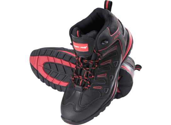 Trzewiki skóra/oxford czarno-czerwone SB SRA 41 CE LAHTI PRO