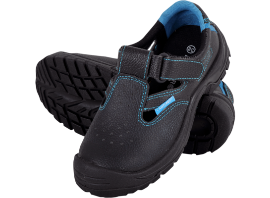 Sandały damskie skórzane czarno-niebieskie S1 SRC 38 CE LAHTI PRO
