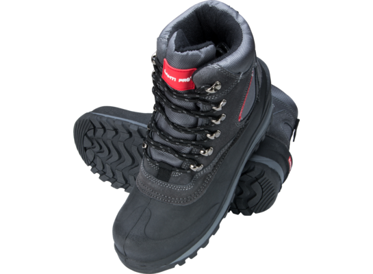 Śniegowce zamsz oxford szaro-czerwone 44 LAHTI PRO