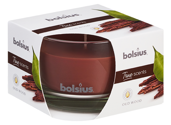 Świeca zapachowa w szkle 63/90 True Scents Drzewo Agaro Bolsius