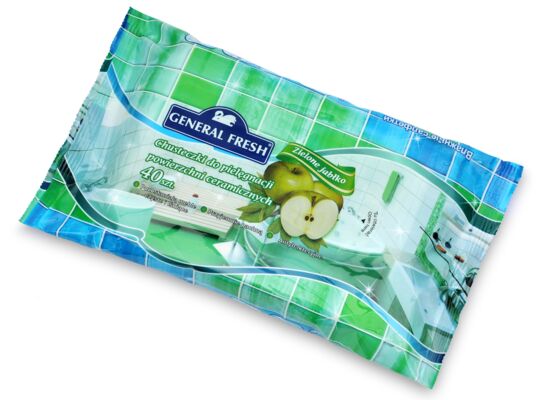Chusteczki czyszczące do ceramiki, zielone jabłko, General Fresh
