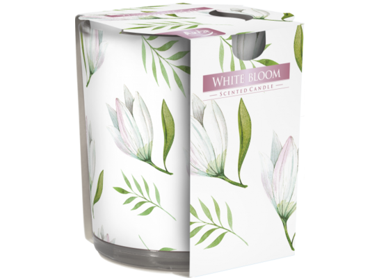 Świeca zapachowa w szkle SN72s Biały rozkwit Bispol