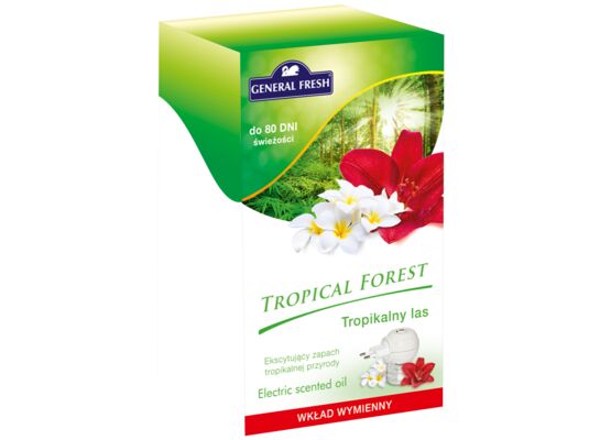 Elektryczny odświeżacz powietrza Arola Electric Scented Oil zapas 25 ml tropikalny las General Fresh