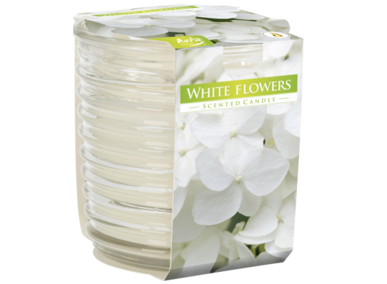 Świeca zapachowa w szkle SNW80 białe kwiaty Bispol