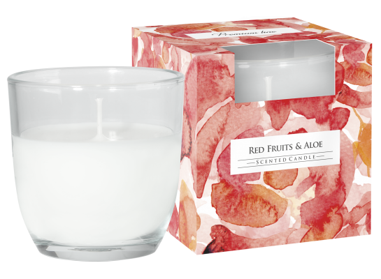 Świeca zapachowa w szkle SN75b czerwone owoce/aloes Bispol