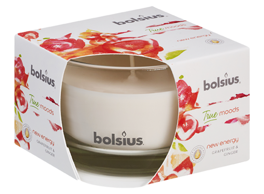 Świeca zapachowa w szkle 63/90 True Moods New Energy Bolsius