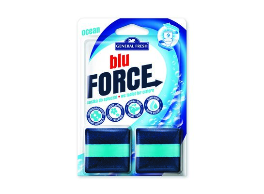 Kostka do spłuczki kwadrat, Blu Force 2 sztuki, 50 g x 2, morze, General Fresh