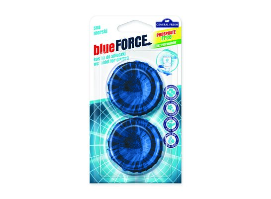 Kostka do spłuczki, Blue Force 2 sztuki, 40 g x 2, morze, General Fresh