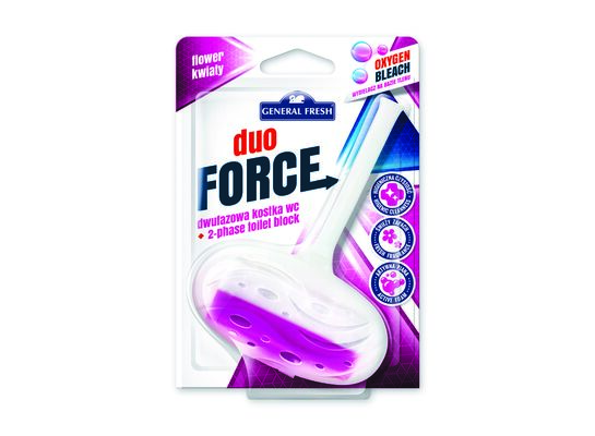 Kostka WC dwufazowa blistra, Duo Force, 40 g, kwiat, General Fresh
