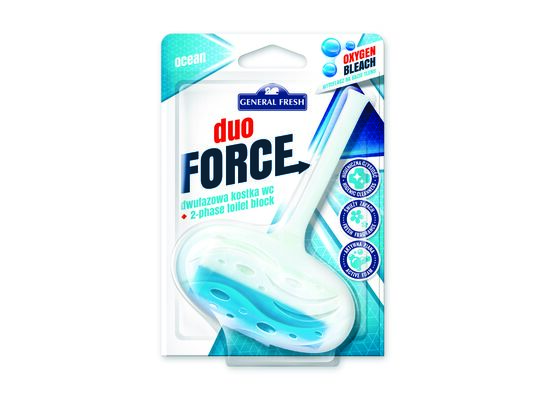 Kostka WC dwufazowa blistra, Duo Force, 40 g, morze, General Fresh