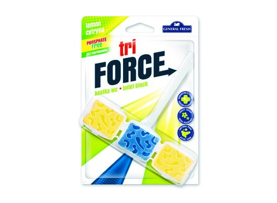 Kostka WC, Tri Force, 45 g, cytryna, General Fresh