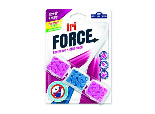 Kostka WC, Tri Force, 45 g, kwiat, General Fresh