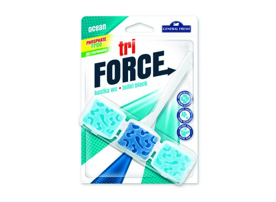 Kostka WC, Tri Force, 45 g, morze, General Fresh