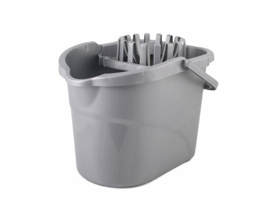 Wiadro + wyciskacz Lux 15 l szare