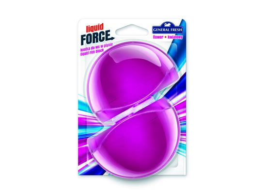 Kostka do wc w płynie, Liquid Force zapas 2 sztuki, 55 ml x 2, kwiat, General Fresh