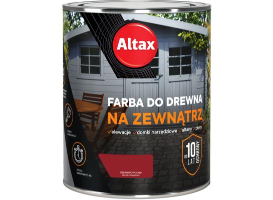 Farba do drewna na zewnątrz ALTAX 750 ml czerwony