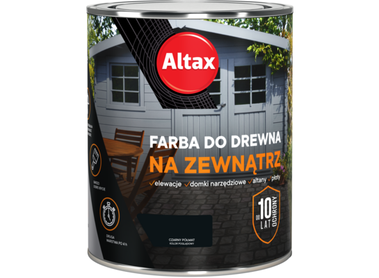 Farba do drewna na zewnątrz ALTAX 750 ml czarny półmat