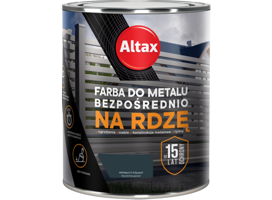 Farba do metalu 750 ml antracyt półmat Altax