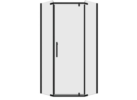 Kabina prysznicowa RUBI BLACK 90 cm bez brodzika