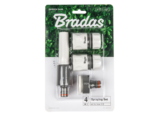 Zestaw 4-elementowy na wąż 1/2" - blister WHITE LINE